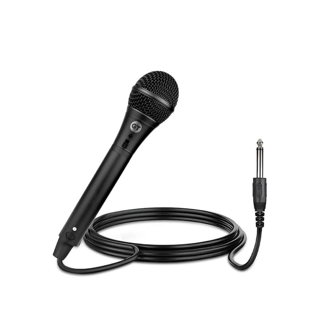 Microfone Voice Goldentec com fio 5m, para Caixa de Som, Karaokê, Preto - Audio
