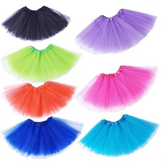 Saia De Tule Tutu Adulto infantil Lisa Colorida Festa 30cm 40cm em Oferta na Shopee
