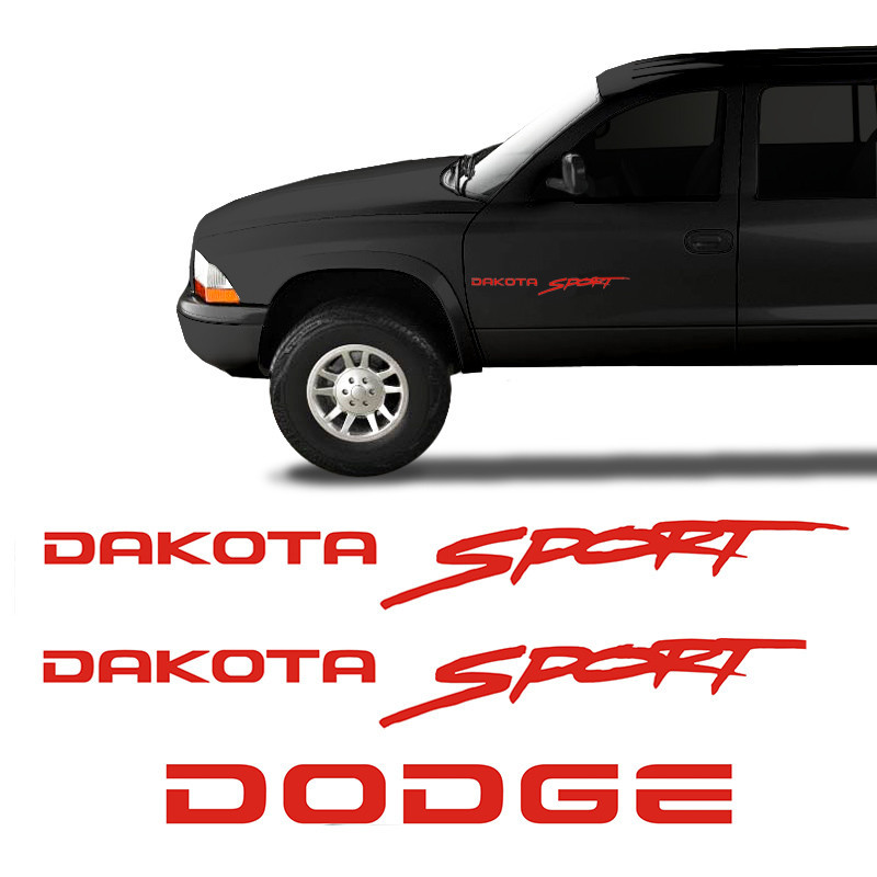 Adesivo Dakota Sport Dodge Emblema Lateral/traseiro Vermelho