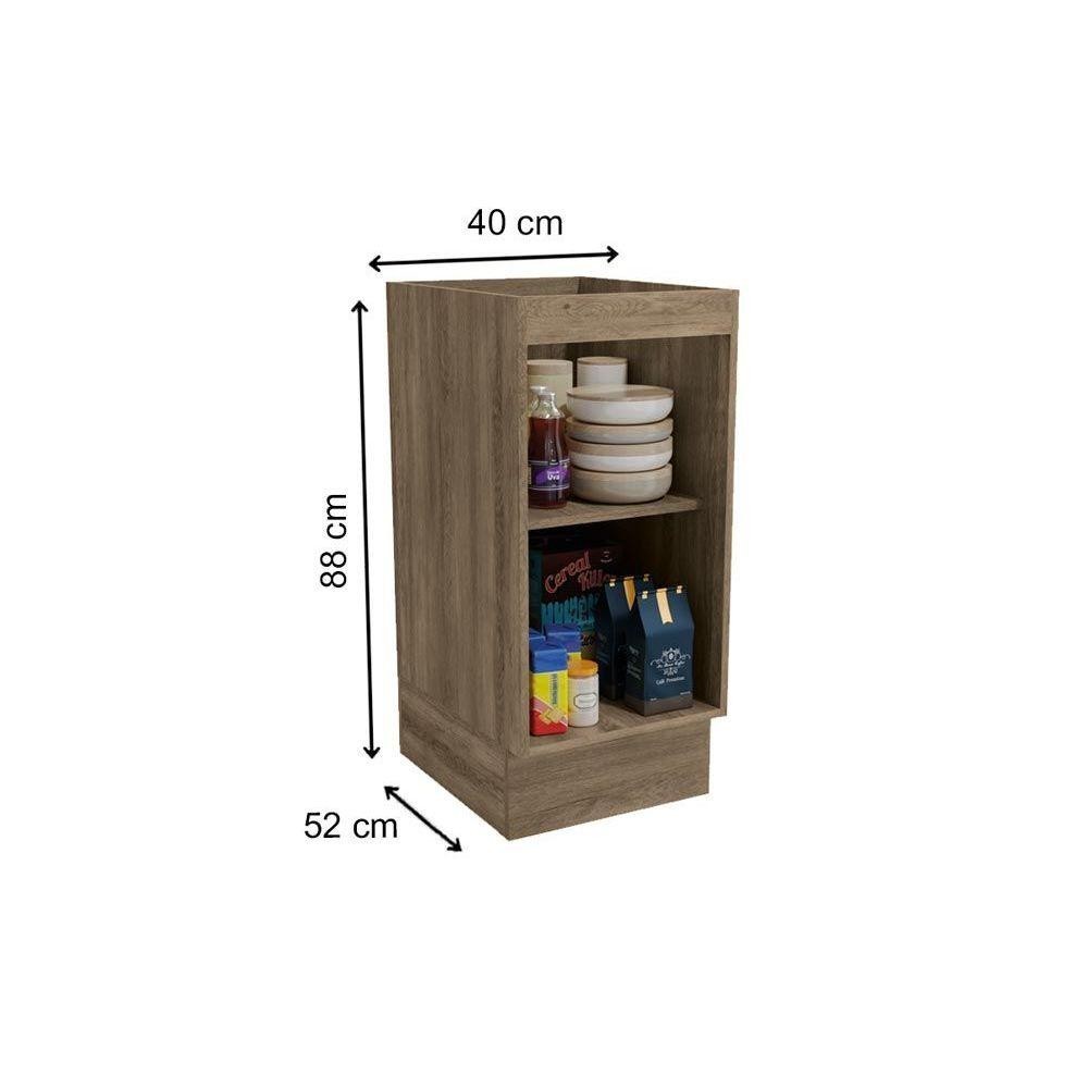 Detalhes do Balcão de Cozinha Maxxi G741 1 Porta s/ Tampo 40cm Nogal - Kappesberg