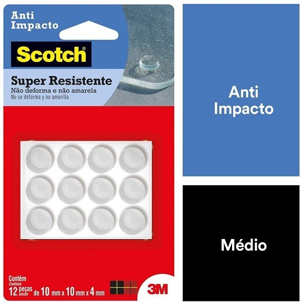 Protetor ANTI-IMPACTO 3M SCOTCH Redondo Medio 12 Unidades em Oferta na Shopee