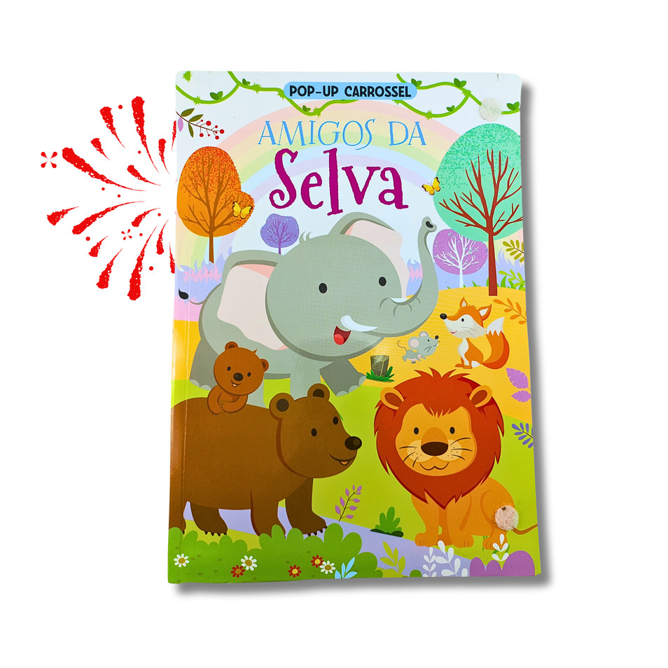 Livro Infantil Pop Up Carrossel 360 graus - Amigos da Selva