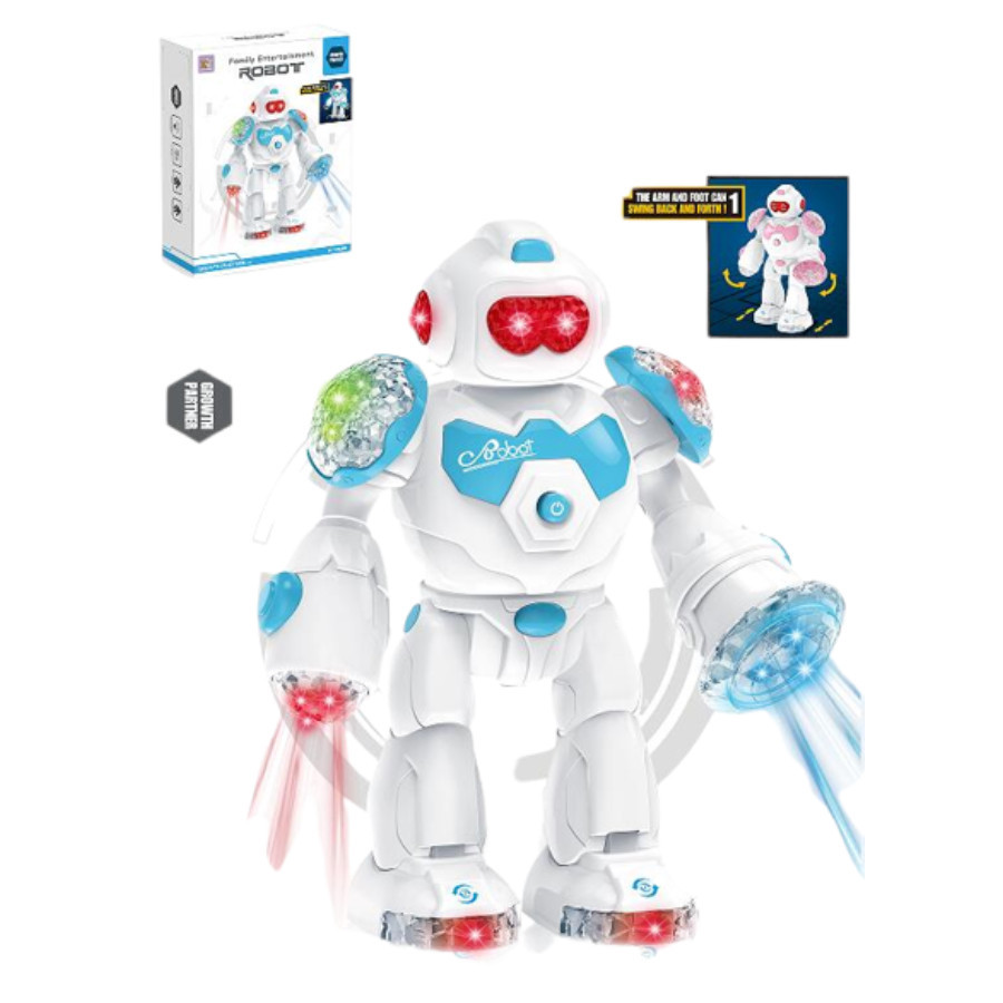 Brinquedo Robô Super Estelar Show De Luzes 4D E Movimentos Divertidos