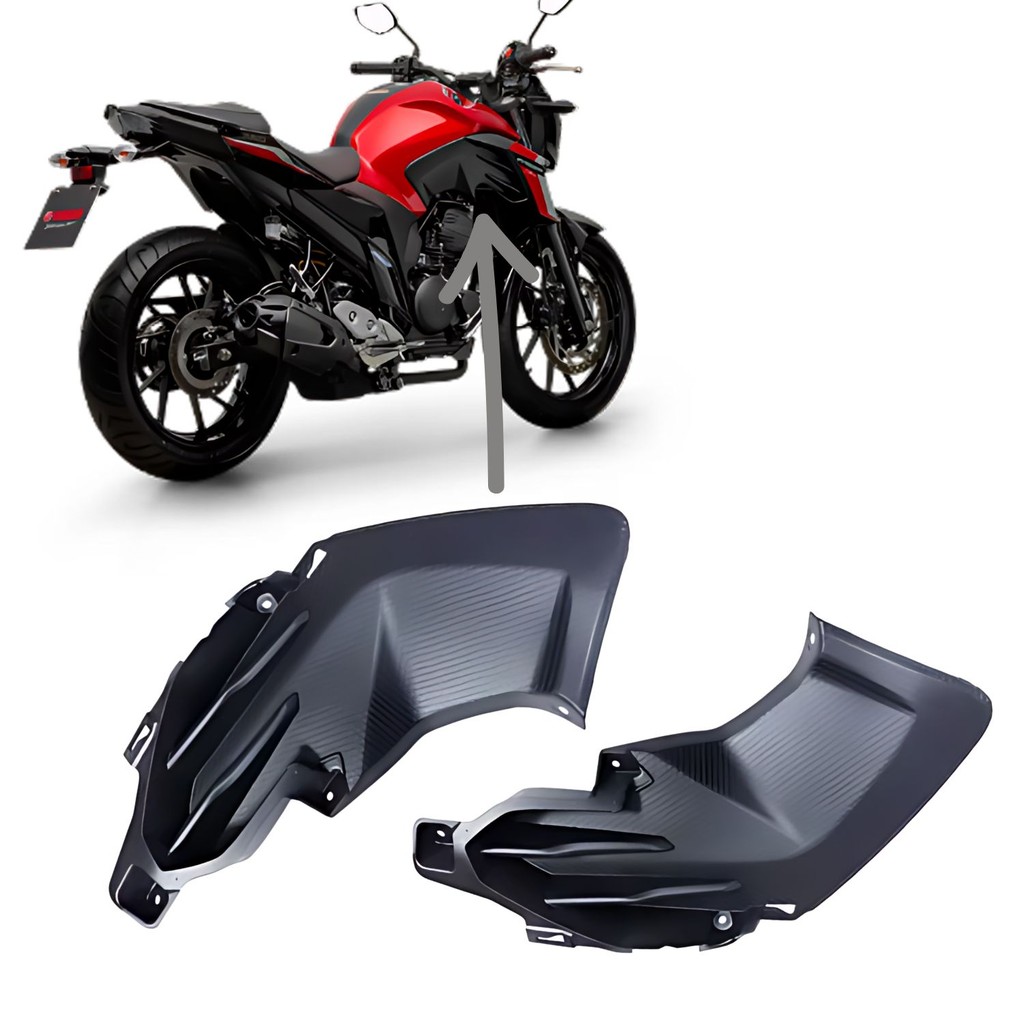 CARENAGEM ACABAMENTO MAIOR INTERNO ABA TANQUE FZ25 FAZER 250 2018 A 2024 PARAMOTOS YAMAHA