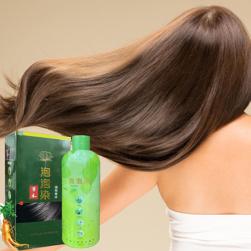 Shampoo Herb Hair Color 3 em 1 Tintura de Cabelo Longo Tintura de Cabelo Longo a Longo Prazo Homem Mulher keabr
