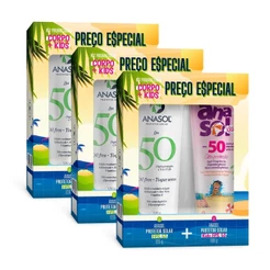 Kit 3 und Kit Anasol Protetor Solar FPS 50 Corpo 120g + FPS 50 Kids 100g