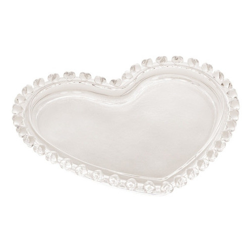 Prato Sobremesa Cristal De Chumbo Coração Lyor 18x15,5x2cm - Home & Living