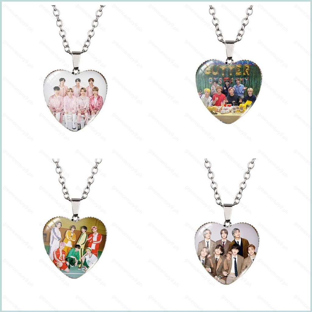 GR9 Korea Bangtan Boys Pedra Preciosa Em Forma De Coração Colar Pingente Decoração Popular De Jóias idiol Collection