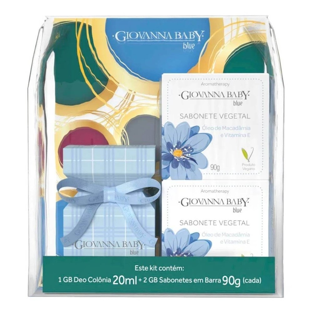 Kit Giovanna Baby Blue Colônia 20ml + 2 Sabonetes em Barra