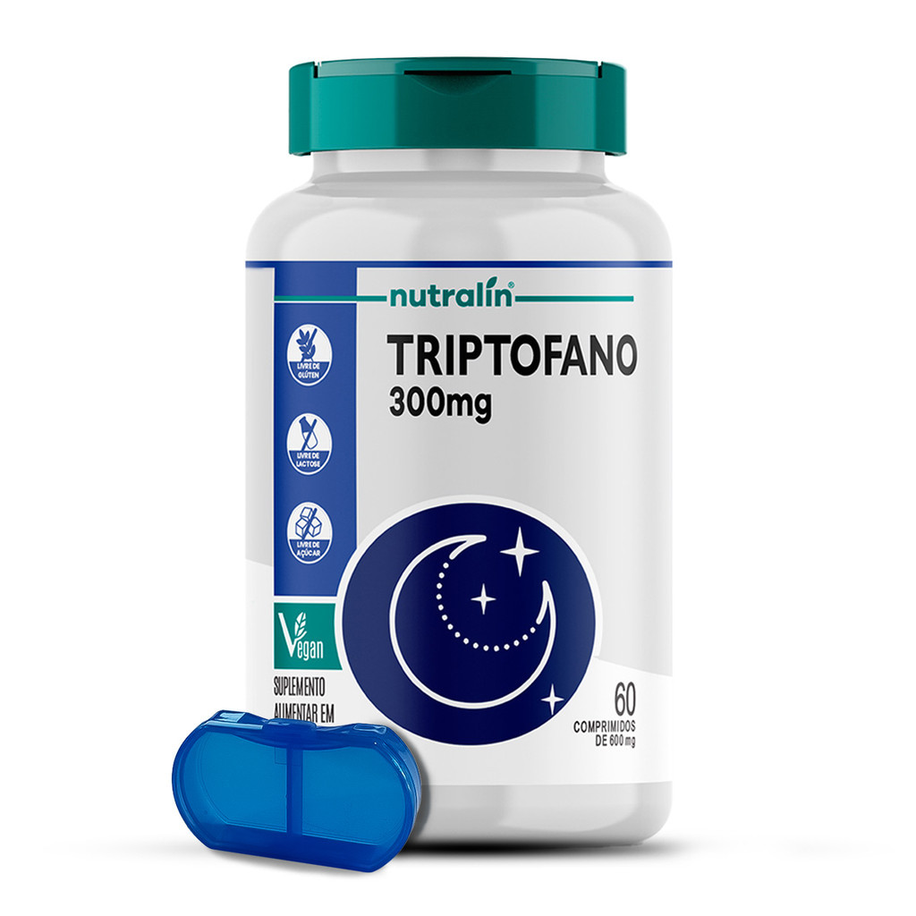 Triptofano 300mg Nutralín 60 Comp. Porta Cápsulas