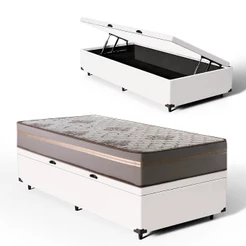 Cama Box Baú com Colchão de Espuma D33 Millenium One Face Solteiro 88cm