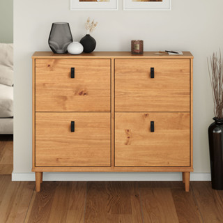 Sapateira Horizontal Madeira Multiuso 4 Portas Mikka Rústico em Oferta na Shopee