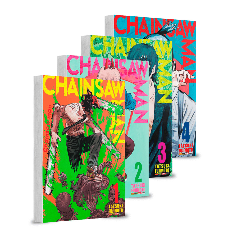 Mangás - Chainsaw Man - Kit com as edições 1 a 4 em Oferta na Shopee