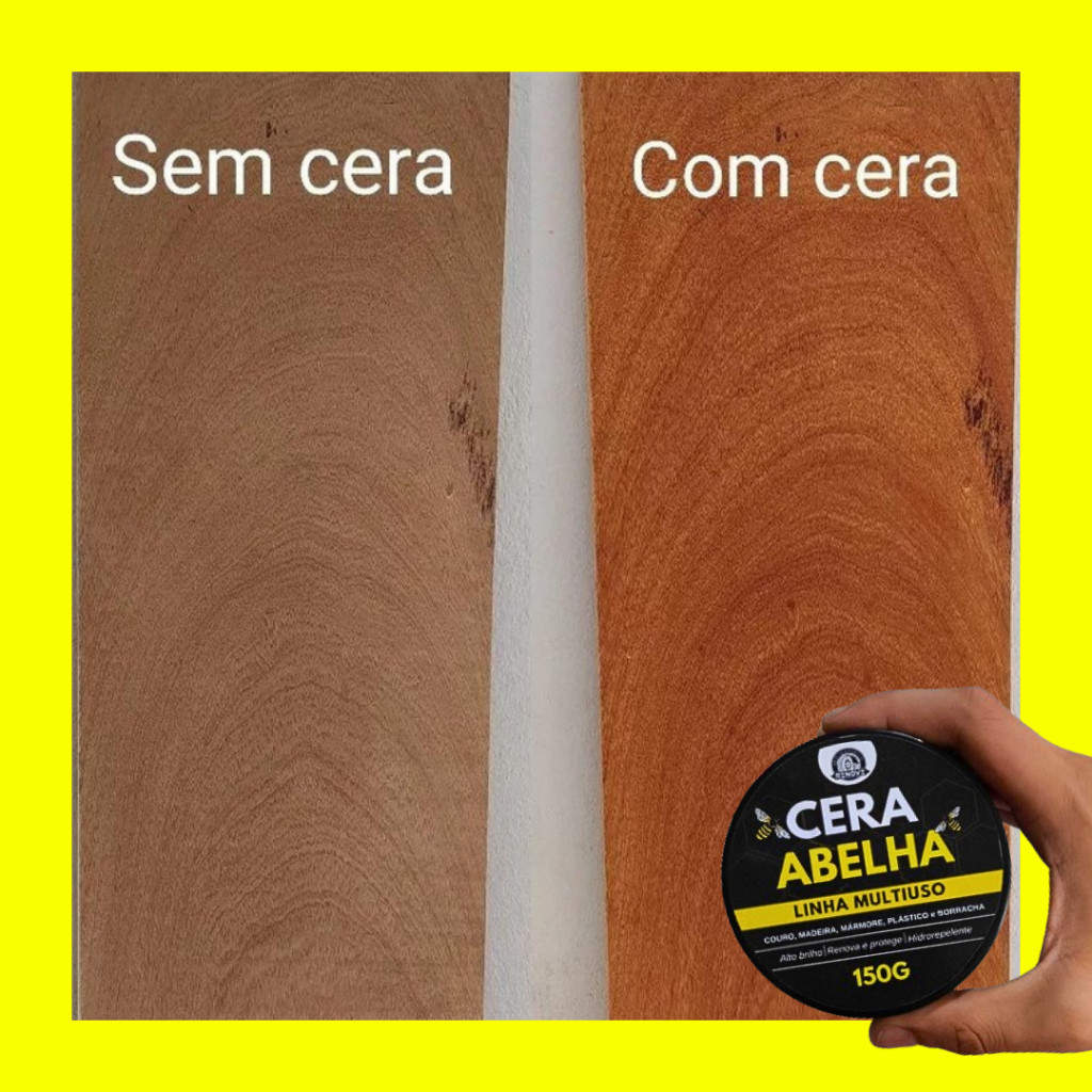 Cera de Abelha PREMIUM Madeira Hidrata Rejuvenesce e Revitaliza - ENTREGA IMEDIATA em Oferta na Shopee