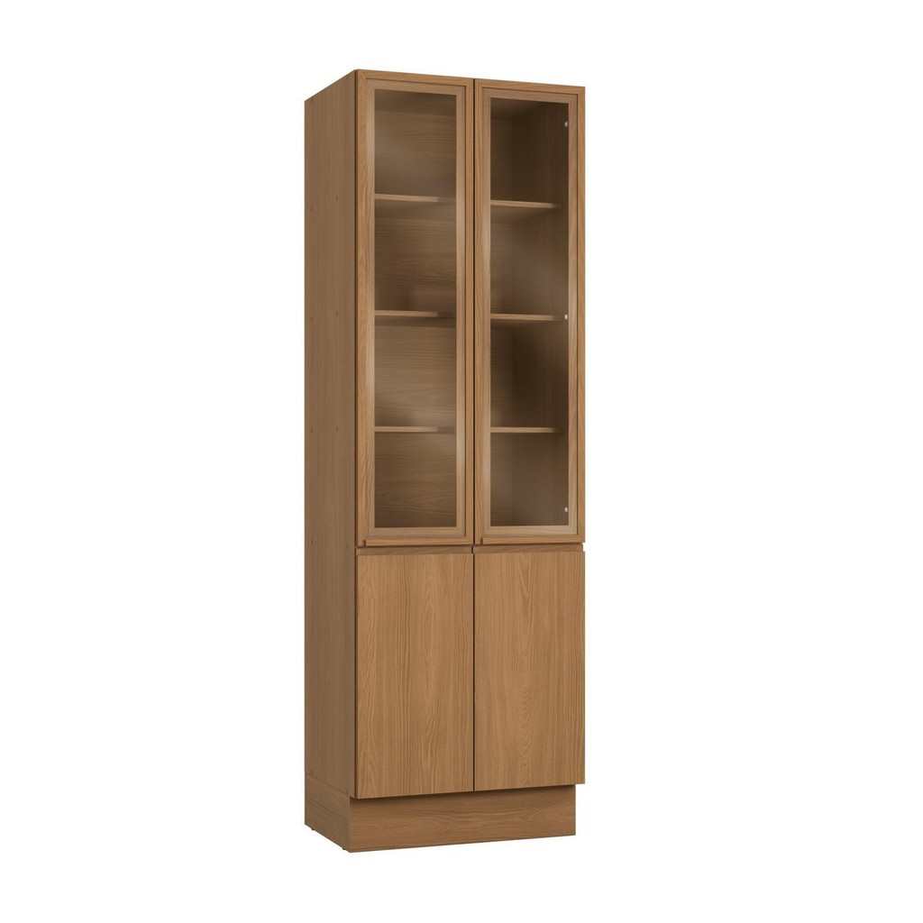 Cristaleira 4 Portas com Vidro e Fita Led 70cm Ciela Canela em Oferta na Shopee