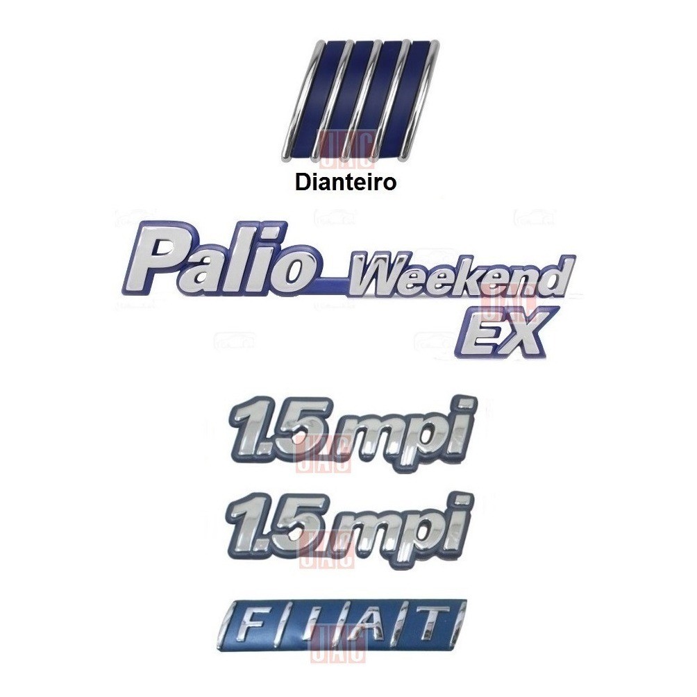 Kit Emblemas Palio Weekend Ex + 1.5 Mpi + Fiat - 1997 À 2000