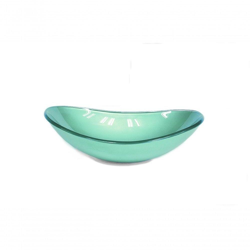 Cuba de Vidro Oval 47cm Verde - Home & Living