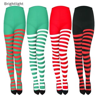[Brightlight] Meia-Calça Feminina Listrada De Natal , De Comprimento Total , Alta Na Coxa Para Festa Maquiagem , Baile , Decoração , Fantasia De Cosplay [BR] em Oferta na Shopee