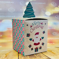 30 CAIXA P/ DOCES POP UP - NATAL KRAFT ID5064 (NATAL IDEIA 2025) (CHOCO)