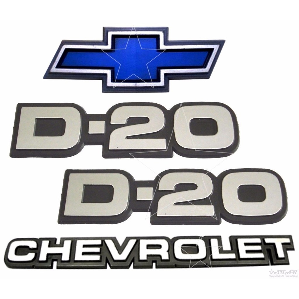 Emblemas D20 + Chevrolet + Gravata - 1985 À 1992