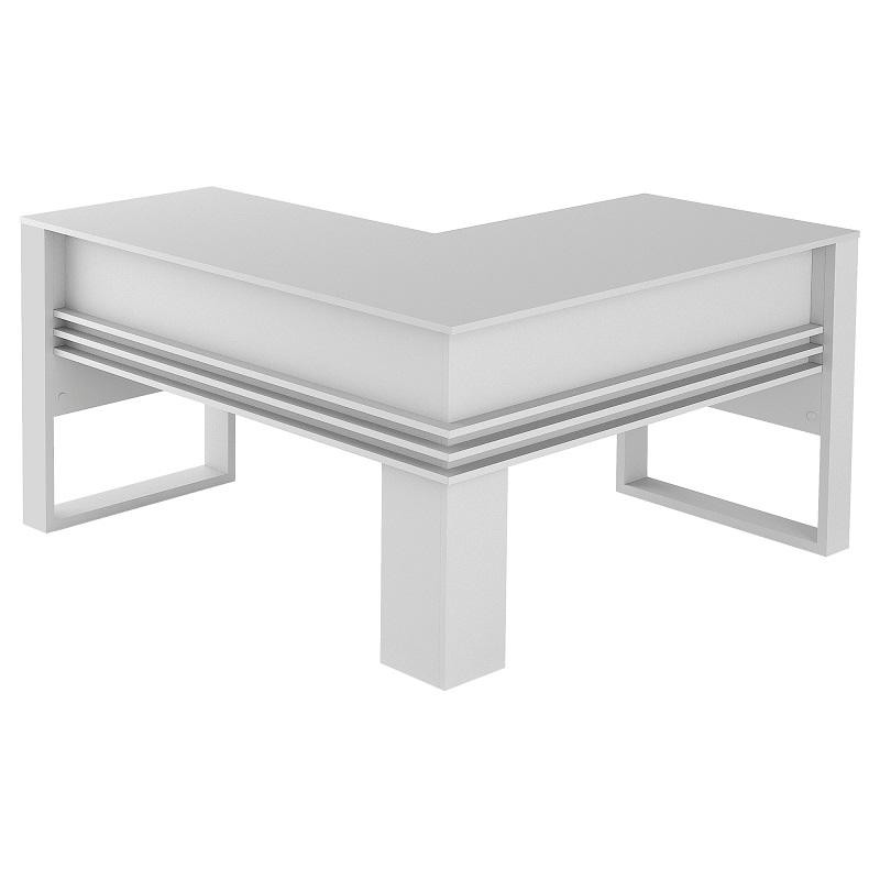 Mesa em L Escrivaninha Home Office Tecno Branco