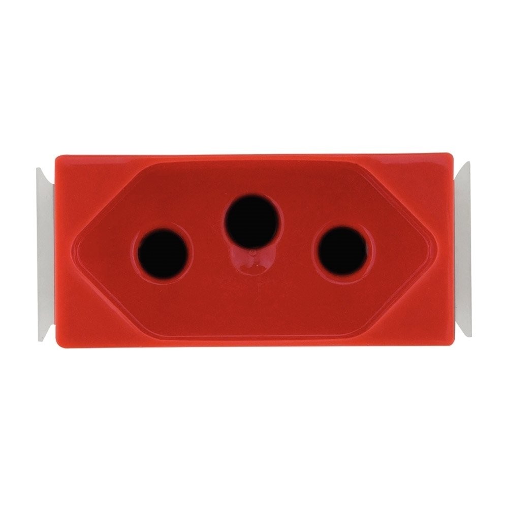 Tomada Modulo Aria Tramontina 2P+T 20A Vermelho
