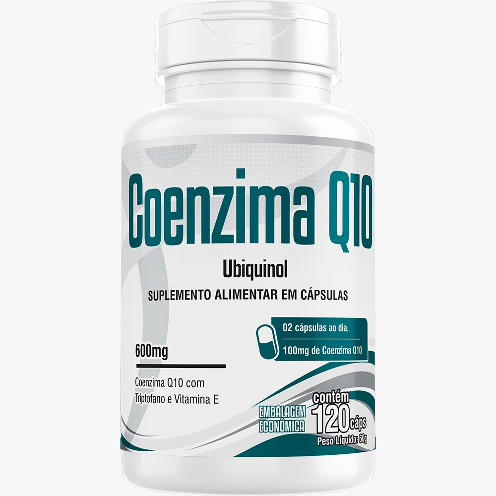 Coenzima Q10 Ubiquinol 120 cápsulas Triptofano e Vitamina E