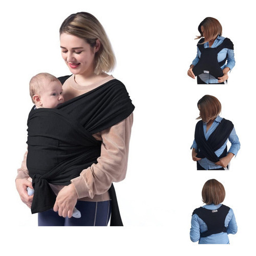 Sling De Vestir Algodão Pronto Para Usa Carregador Canguru Cor Preto Tamanho Gg