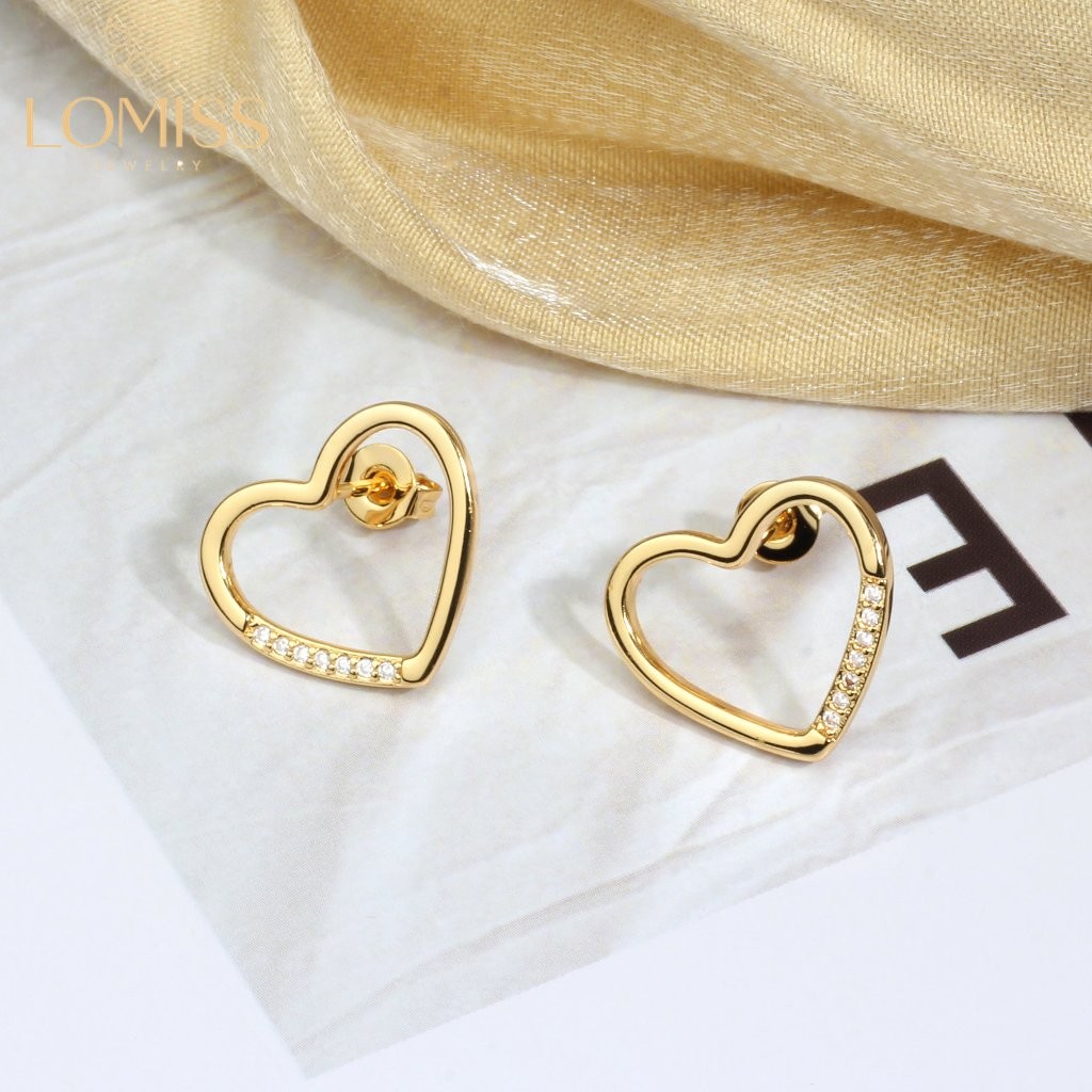 Brinco Femininos Bff Adulto Coração Folheado Platina Zircônia Cravejada em Oferta na Shopee