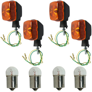 Kit 4 pisca seta dianteiro e traseiro YBR125 XTZ125 2000 a 2008 laranja com lâmpada em Oferta na Shopee