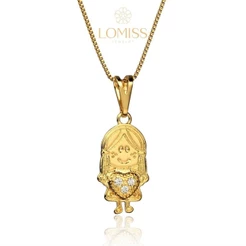 Meninas colar feminino pingente colar 18k banhado a ouro meninas zircônia coração forma pingente