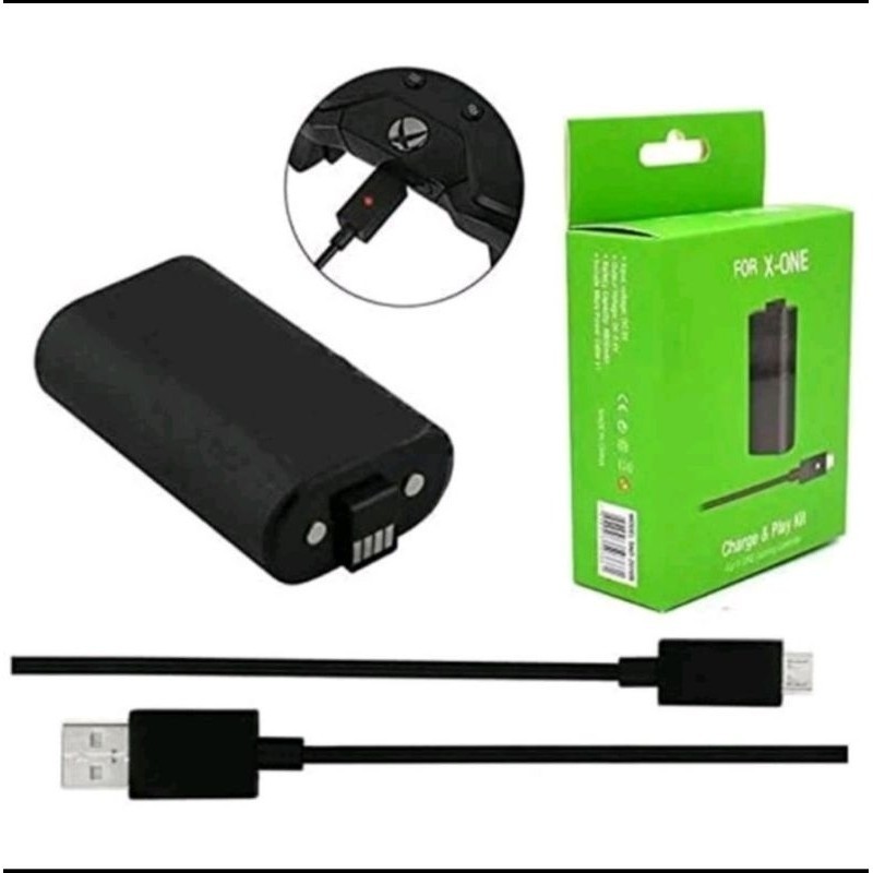Bateria cabo carregador controle Xbox one play & charge kit