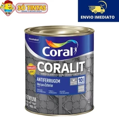 Tinta Esmalte Sintético P/Metais Coralit Antiferrugem Brilhante 900ml - Coral - Diversas Cores