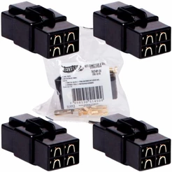 Kit 04 Conector 4 Vias Technoise Com Trava Macho E Fêmea Som