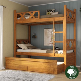 Treliche em Madeira Maciça com 2 Gavetas em Oferta na Shopee