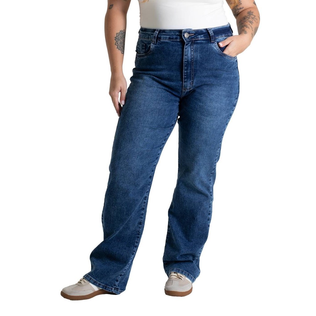 Calça Jeans Sawary Wide Leg Petit - 279965 em Oferta na Shopee