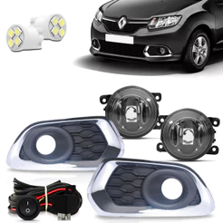 Kit Farol De Milha Neblina Logan Sandero 2015 2016 2017 2018 2019 2020