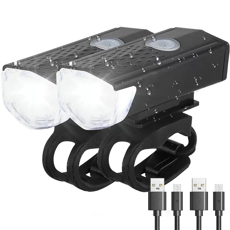 Kit 2 Farol De Bicicleta Led Lanterna Bike Usb Recarregável em Oferta na Shopee