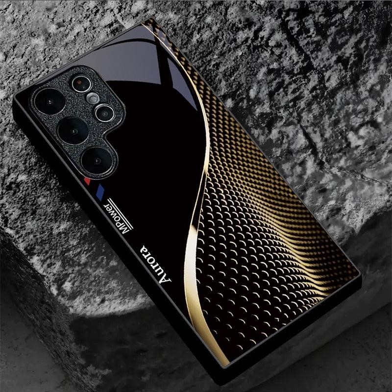 Estilo Empresarial (08) design Capa De Telefone De Vidro Para Samsung Galaxy S20 S21 S22 S23 S24 S25 Ultra Plus S23FE S2 em Oferta na Shopee