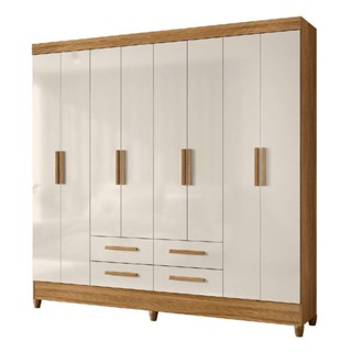 Guarda Roupas Casal 8 Portas Freijó/off White em Oferta na Shopee