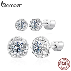 Brincos De Prata Esterlina 925 Com Design Original BAMOER , Cristal , Açúcar , Moissanite , Joias , Presentes Para Mulhe