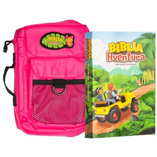 Bíblia Aventura para Crianças | NVI | Capa Especial com Bolsa Rosa em Oferta na Shopee