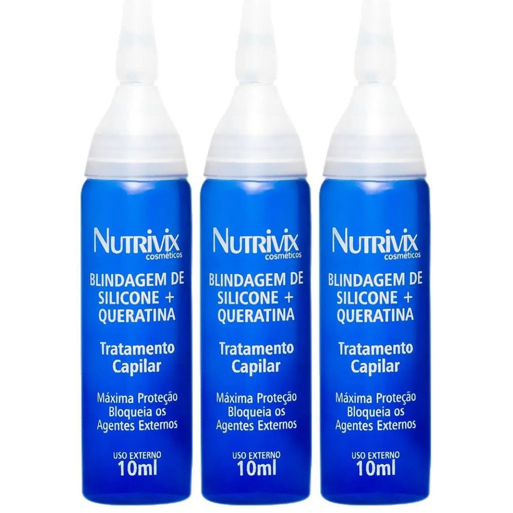 Kit 3 Nutrivix - Ampola Capilar Blindagem de Silicone 10ml