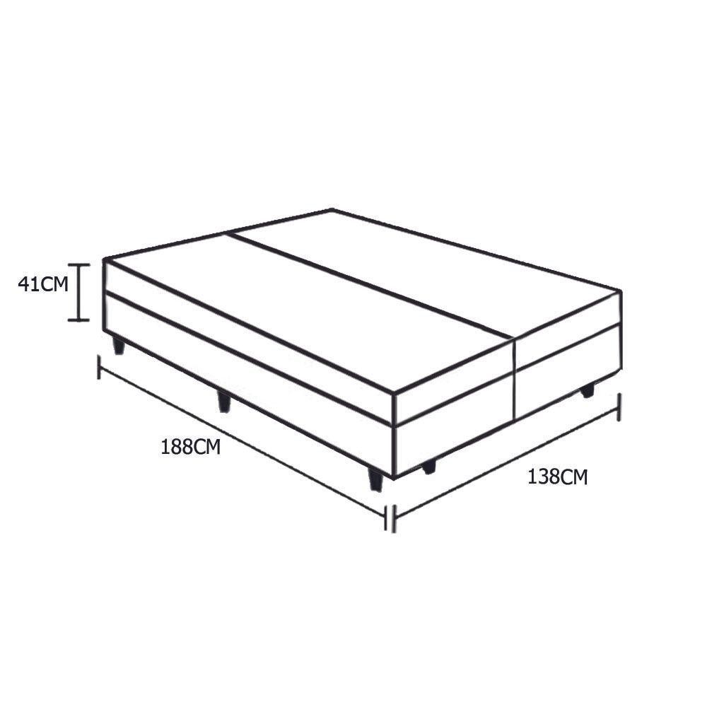Cama Box Baú Casal Bipartido Homequeen Corino Marrom 41x138x188 — imagem 2 de 2