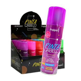 Tinta Spray Pinta Cabelo Temporário Mecha Cor Roxo Popper