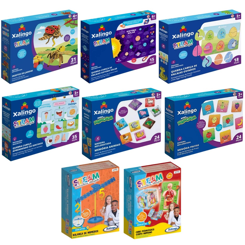 Jogos Educativos Xalingo (Escolha o Modelo) Brinquedo Infantil Raciocínio Lógica Criatividade em Oferta na Shopee