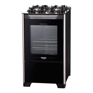 Fogão Dako Magister Preto 4 Bocas Mesa Vidro Temperado Trempes Ferro Fundido Forno Limpa Fácil em Oferta na Shopee