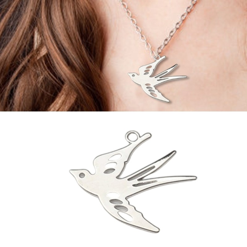 * Delicado Pingente Pássaro A Céu Aberto Elegante Andorinha Joias Metal Busca Para Colar Brinco P
