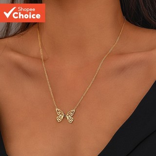 Colar De Borboleta De Aço Inoxidável Dourado , Joias Elegantes Da Moda Para Mulheres , Presente Qualquer Ocasião