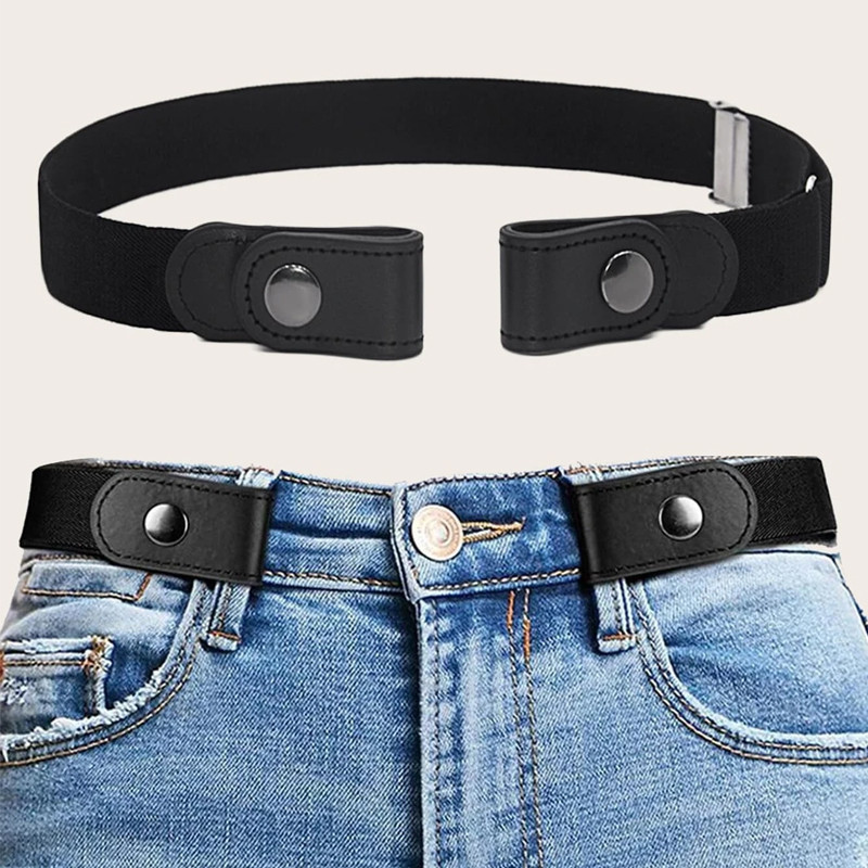 Sem Fivela Cinto Elástico Para Mulheres Invisível Ajustável Preguiçoso Jeans Cinta Acessório De Verão